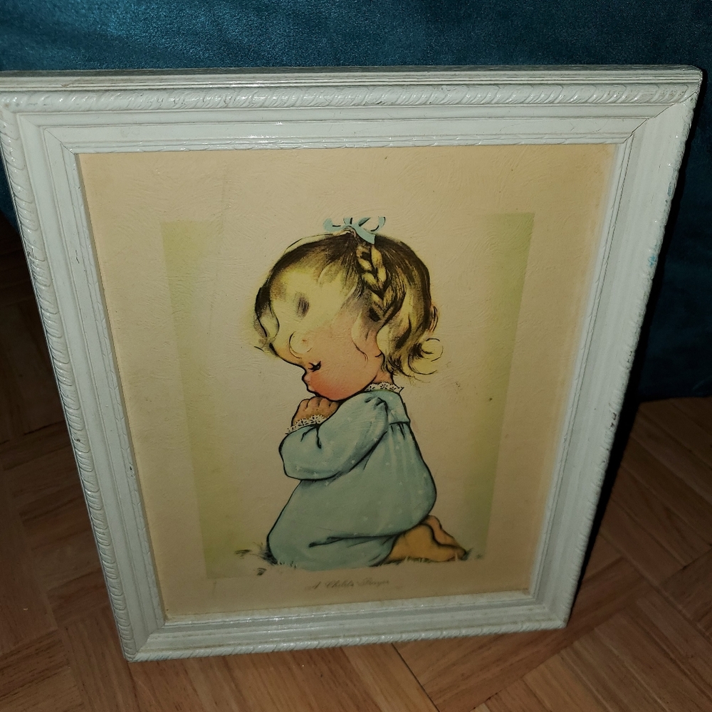 Vintage Charlot Byj Lithograph A Child's Prayer